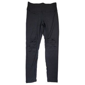 Rae Mode Leggings Laser Cut Full Length Black Womens Medium New in Bag